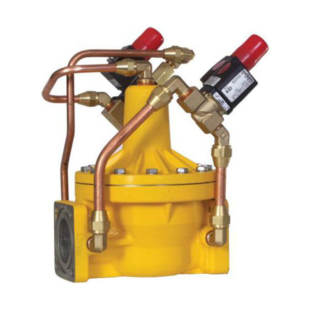 A284811 - 2" BLOCK VALVE, 2-STAGE CLOSURE, 12VDC, BRASS & COPPER PLUMBING, BUNA/ VITONÂ®* SEALS