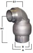 3630VOG-0152-1 1/2 X 2" ALUM SWIVEL JOINT  FLUOROCARBON  MAIN AND OUTER HC ANOD"