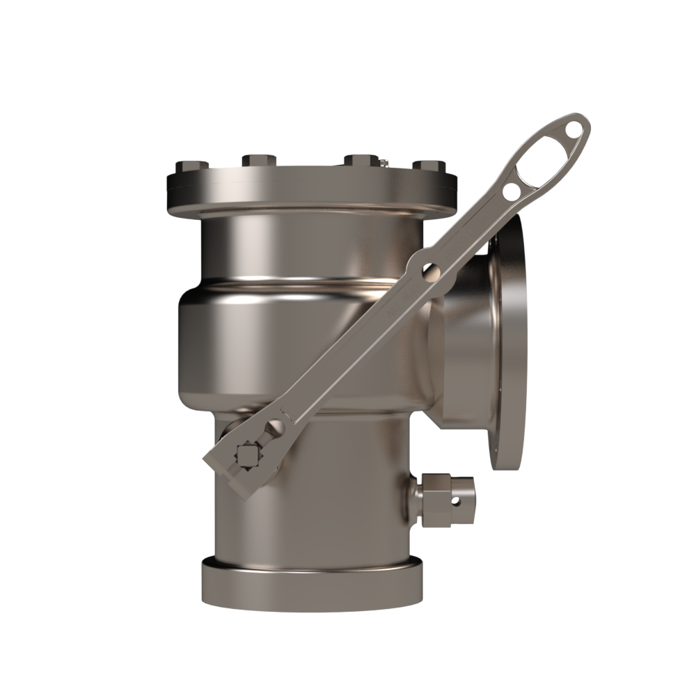 6549V-0402 - 4" ANG-LOADING VALVE, VACUUM BREAKER-TTMA/FNPT, ALUM/SST TRIM,  FLUOROCARBON