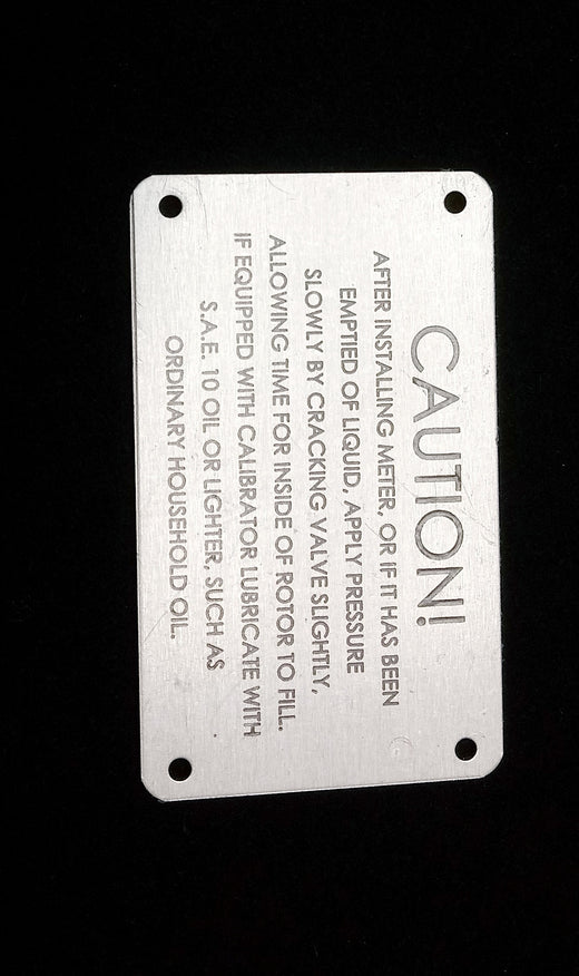 6571001 - PLATE-CAUTION CALIBRATOR