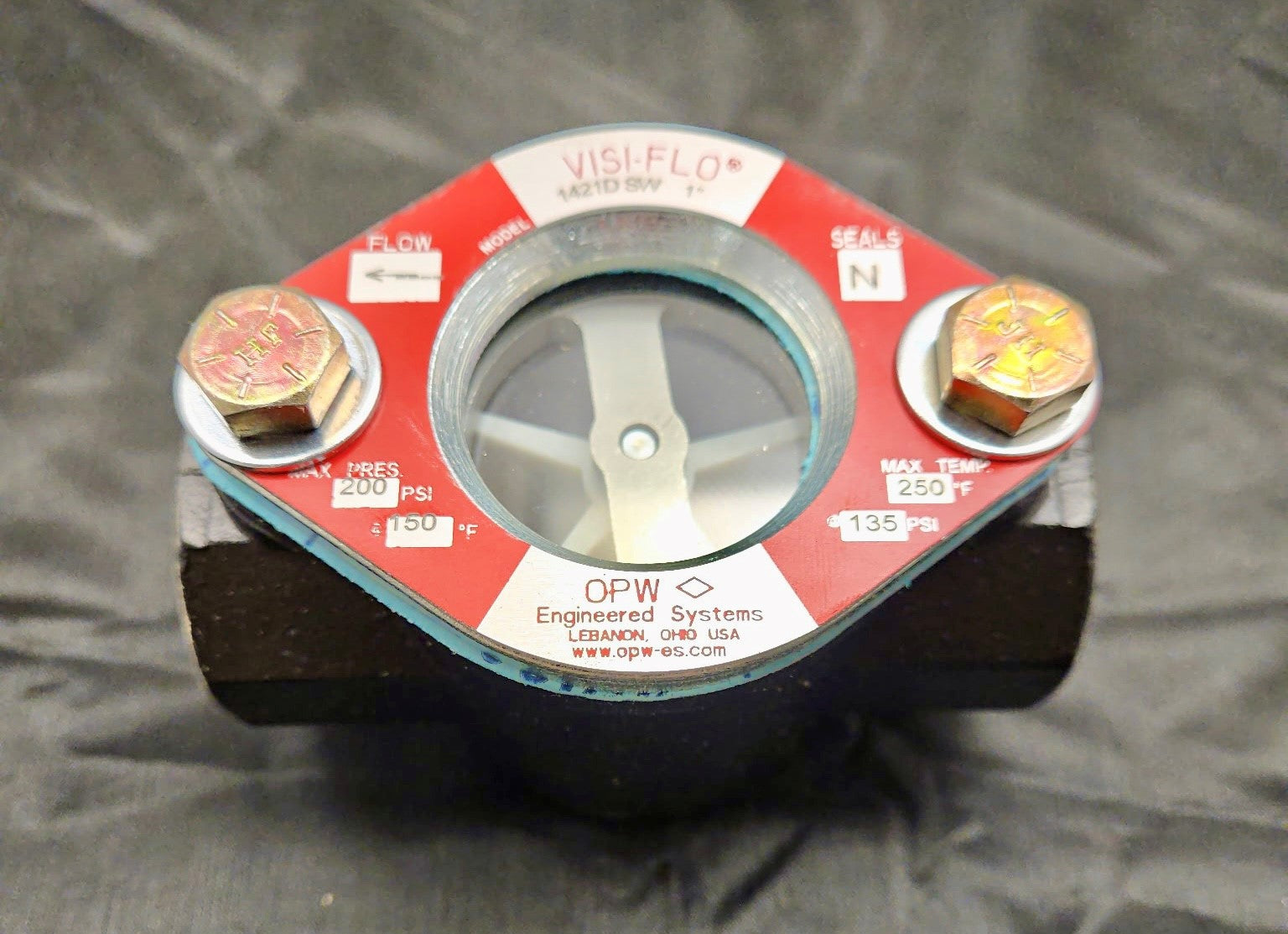 1421DSW-0105 - 1" VISI-FLO, SOCKET WELD, CST, DELRIN PROP, NEOPRENE