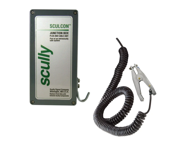 08815NV - SC-47CC-CLMP SCULCON JUNCTION BOX, GROUND CLAMP, BLACK COILED CABLE, 32'