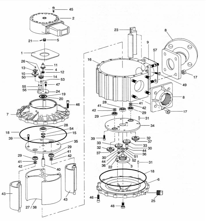 CYC2250 - CYCLONE METER 2250 EXPLODED VIEW PARTS LIST