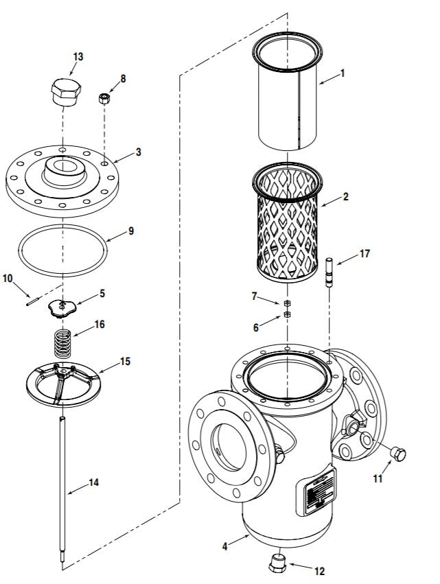 3&4ETYPE - 3" & 4" E-TYPE STRAINER EXPLODED VIEW